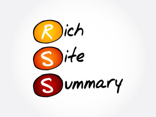 RSS - Rich Site Summary, acronym concept background