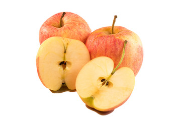 ripe apple on a white background