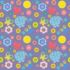 Cute seamless pattern in a children's style