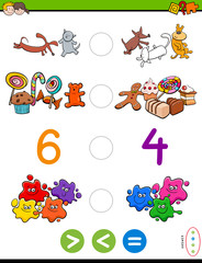 greater less or equal cartoon game