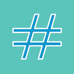 blue hashtag icon-vector illustration