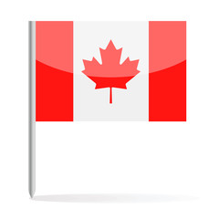 Fototapeta na wymiar Canada Flag Pin Vector Icon