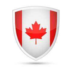 Obraz premium Canada Flag Vector Shield Icon
