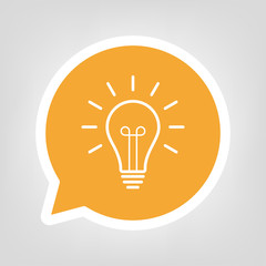 Gelbe Sprechblase - Geistesblitz-Symbol