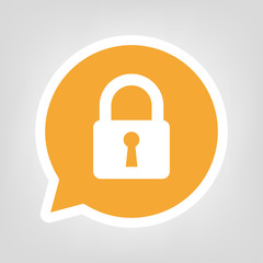 Gelbe Sprechblase - Vorhängeschloss