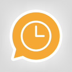 Gelbe Sprechblase - Uhr