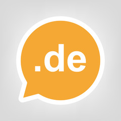Gelbe Sprechblase - .de-Domain simpel