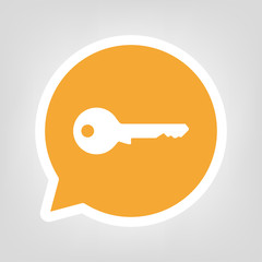 Gelbe Sprechblase - Schlüssel modern