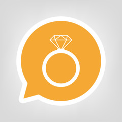 Gelbe Sprechblase - Diamantring