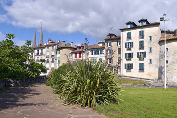 Fototapeta na wymiar City and plants of Bayonne, commune in the Gironde department in southwestern France.