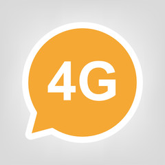 Gelbe Sprechblase - 4G-Symbol