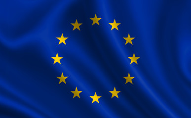 European Union flag. Flag of European Union. European Union flag illustration. Official colors and proportion correctly. European Union background. Symbol, icon.   