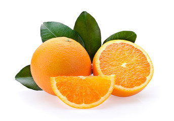 fresh orange isolated on white background