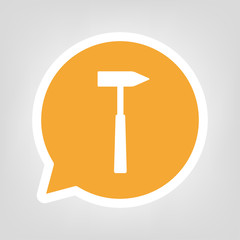 Gelbe Sprechblase - Hammer