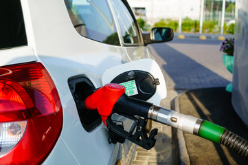 Car refueling on petrol station