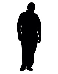 vector, isolated silhouette man standing