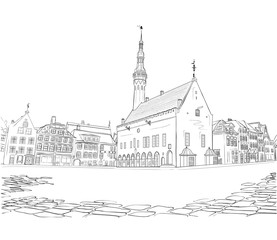 Fototapeta premium Town Hall Square in Tallinn