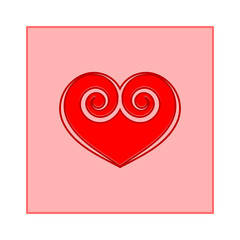 Red heart in square sign
