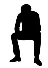 silhouette man sitting