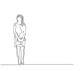 vector girl sketch, lines