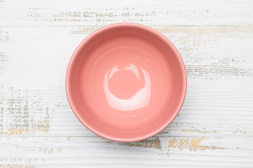 Empty bowl in the wood