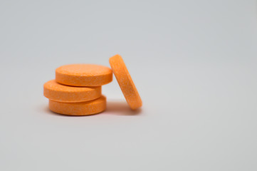 Health vitamins on a daily basis keeping with the concept of medical pill capsule.