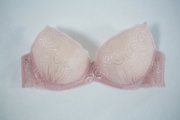 High angle view of pink bra