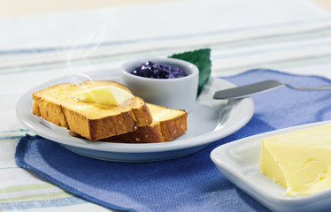healthy breakfast with toast