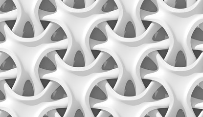 White abstract geometric pattern. Origami paper style. 3D rendering seamless texture.