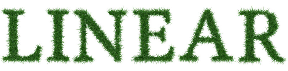 Linear - 3D rendering fresh Grass letters isolated on whhite background.
