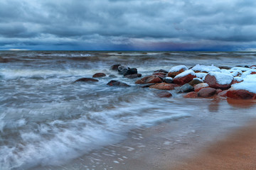 Fototapeta na wymiar Winter storm on the Baltic