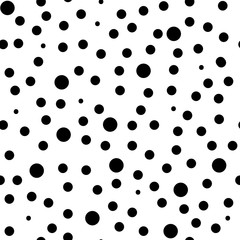 Polka dot black seamless pattern.