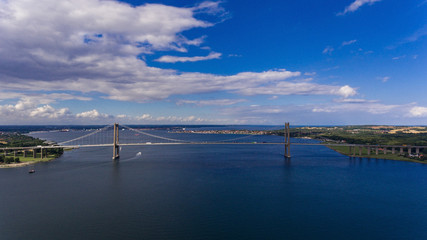 Fototapeta na wymiar New Little Belt Bridge from drone view