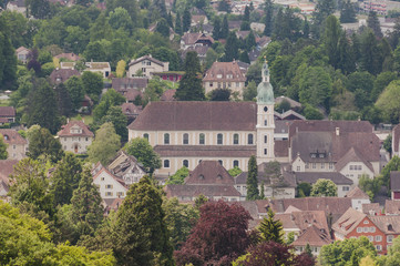 Obraz premium Arlesheim, Dorf, Arlesheimer Dom, Dom, Domkirche, Domplatz, Aussichtspunkt, Spazierweg, Birstal, Baselland, Frühling, Schweiz