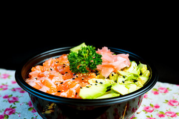 japanese food Mix Sashimi Chirashi Rice Bowl