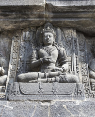 Fototapeta na wymiar Prambanan detail, this temple is located in Java