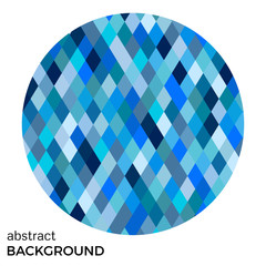 Blue circle of rhombuses isolated on white background. Abstract vector background.
