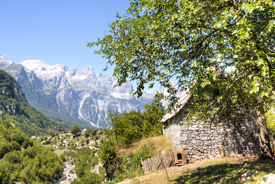 Mountain Landscape In Theth, Albania.