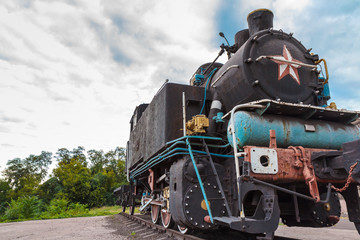 Old rusty steam locomotive