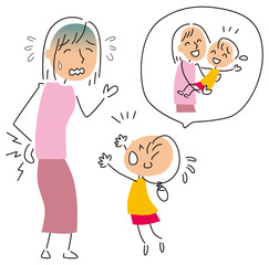 腰痛で子供の抱っこを断る母親