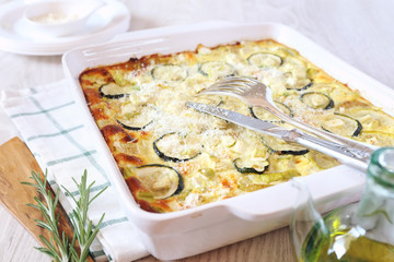 Zucchini gratin with parmesan cheese