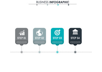 Business data, chart. Abstract elements of graph, diagram with 4 steps, strategy, options, parts or processes. Vector business template for presentation. Creative concept for infographic