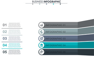 Business data, chart. Abstract elements of graph, diagram with 5 steps, strategy, options, parts or processes. Vector business template for presentation. Creative concept for infographic