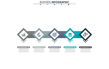 Business data, chart. Abstract elements of graph, diagram with 5 steps, strategy, options, parts or processes. Vector business template for presentation. Creative concept for infographic