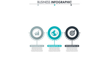 Business data, chart. Abstract elements of graph, diagram with 3 steps, strategy, options, parts or processes. Vector business template for presentation. Creative concept for infographic