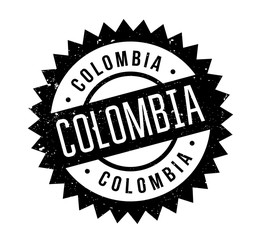 Colombia rubber stamp. Grunge design with dust scratches. Effects can be easily removed for a clean, crisp look. Color is easily changed.