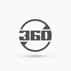 360 degrees angle sign icon