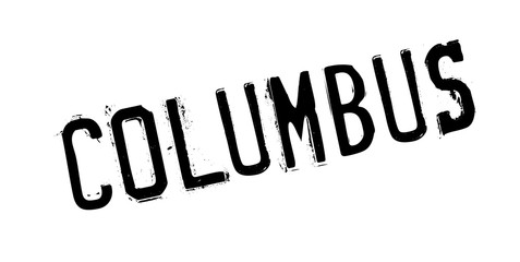 Columbus rubber stamp. Grunge design with dust scratches. Effects can be easily removed for a clean, crisp look. Color is easily changed.