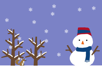 冬素材　雪だるま