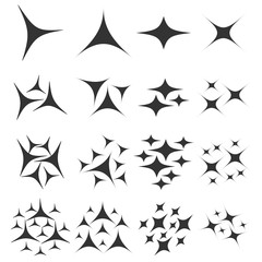 vector of sparkles icons set